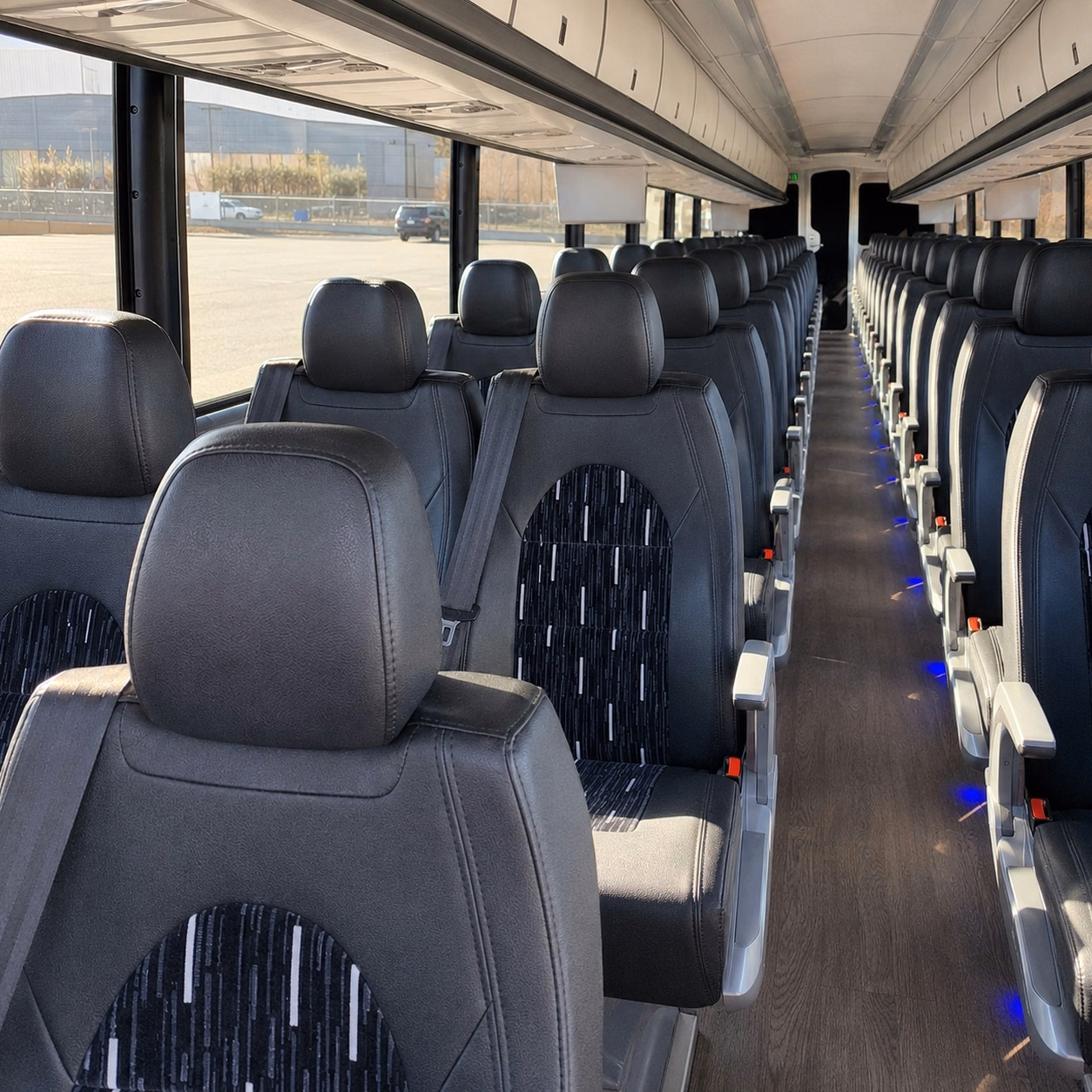56 passenger charter bus interior